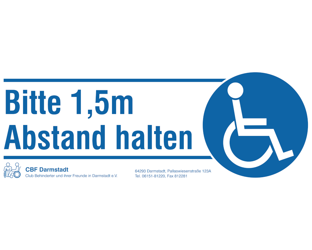 Aufkleber "1,5m  Abstand halten"